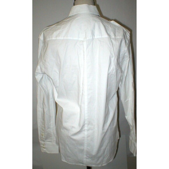NWT New Womens L Designer PORT 57 White Top Blouse Button Down Dress Italy LS - Picture 5 of 11